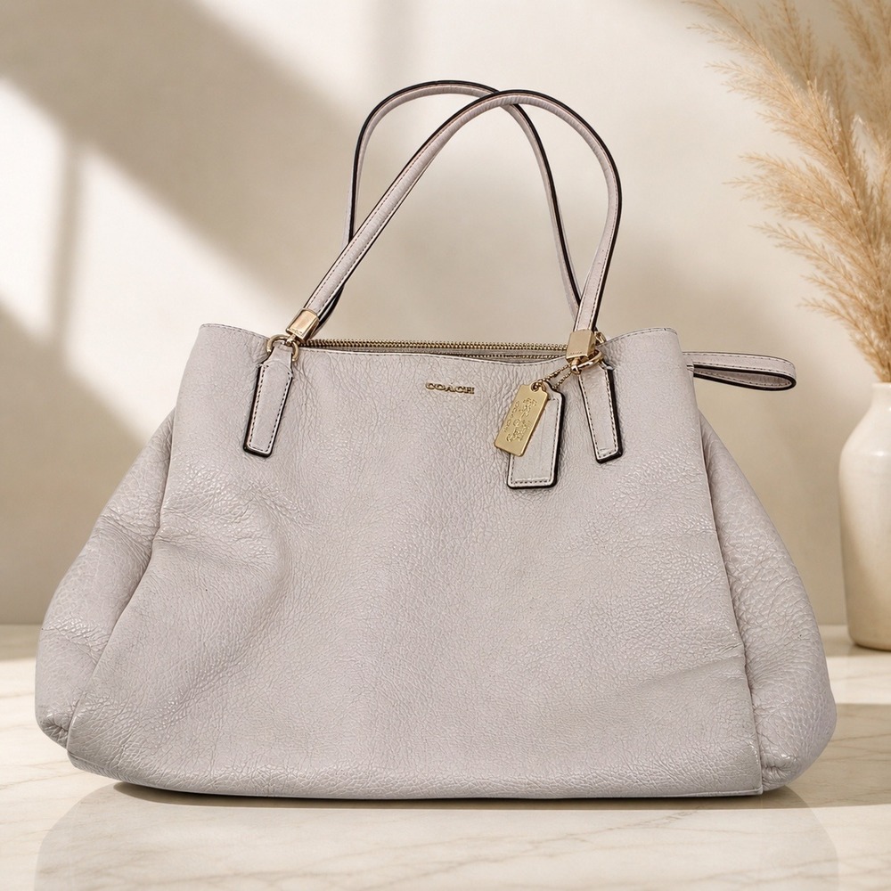 Coach Madison Phoebe Shoulder Bag Pebble Leather Chalk White 27859 Gold Hardware